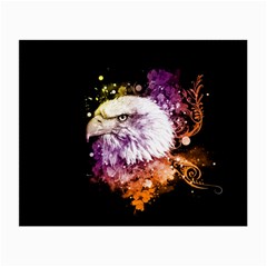 Awesome Eagle With Flowers Small Glasses Cloth by FantasyWorld7