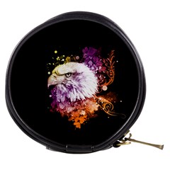 Awesome Eagle With Flowers Mini Makeup Bags by FantasyWorld7