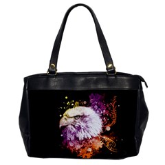 Awesome Eagle With Flowers Office Handbags by FantasyWorld7