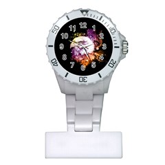 Awesome Eagle With Flowers Plastic Nurses Watch by FantasyWorld7