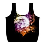 Awesome Eagle With Flowers Full Print Recycle Bags (L)  Front