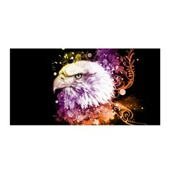 Awesome Eagle With Flowers Satin Wrap by FantasyWorld7