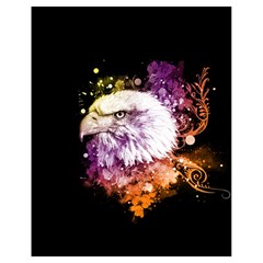 Awesome Eagle With Flowers Drawstring Bag (small) by FantasyWorld7