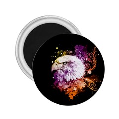 Awesome Eagle With Flowers 2 25  Magnets by FantasyWorld7