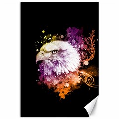 Awesome Eagle With Flowers Canvas 12  X 18   by FantasyWorld7