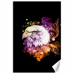 Awesome Eagle With Flowers Canvas 24  X 36  by FantasyWorld7