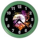 Awesome Eagle With Flowers Color Wall Clocks Front