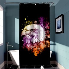 Awesome Eagle With Flowers Shower Curtain 36  X 72  (stall)  by FantasyWorld7