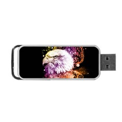 Awesome Eagle With Flowers Portable Usb Flash (one Side) by FantasyWorld7