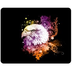 Awesome Eagle With Flowers Double Sided Fleece Blanket (medium) 