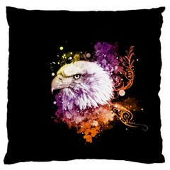 Awesome Eagle With Flowers Standard Flano Cushion Case (two Sides) by FantasyWorld7