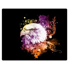 Awesome Eagle With Flowers Double Sided Flano Blanket (medium)  by FantasyWorld7