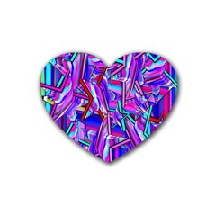 Stars Beveled 3d Abstract Stripes Heart Coaster (4 Pack)  by Nexatart