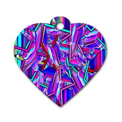 Stars Beveled 3d Abstract Stripes Dog Tag Heart (one Side) by Nexatart