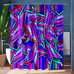 Stars Beveled 3d Abstract Stripes Shower Curtain 60  X 72  (medium)  by Nexatart