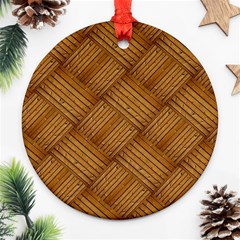 Wood Texture Background Oak Ornament (round) by Nexatart