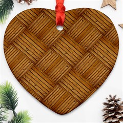 Wood Texture Background Oak Ornament (heart) by Nexatart