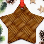 Wood Texture Background Oak Ornament (Star) Front