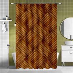 Wood Texture Background Oak Shower Curtain 48  X 72  (small)  by Nexatart