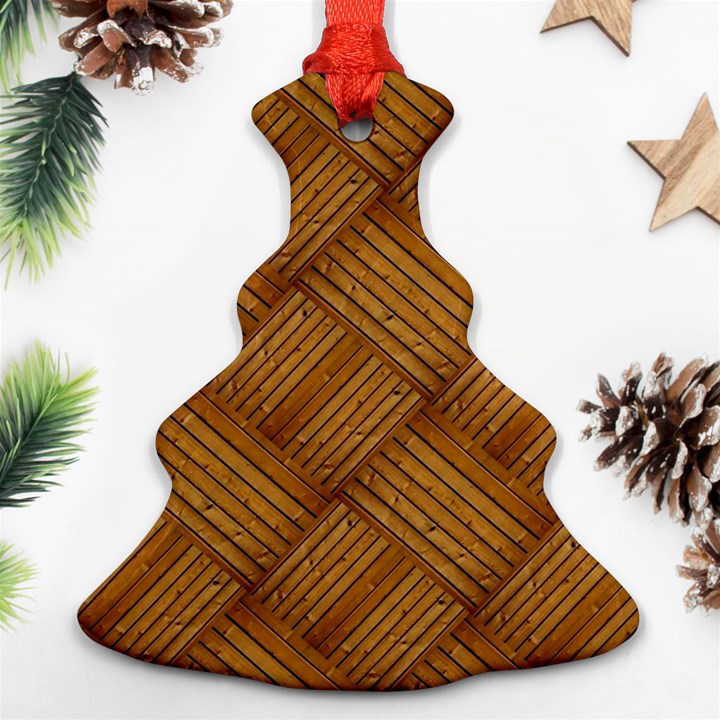 Wood Texture Background Oak Ornament (Christmas Tree) 