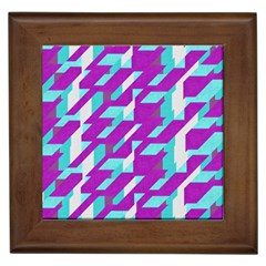 Fabric Textile Texture Purple Aqua Framed Tiles by Nexatart