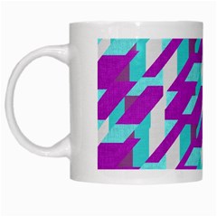 Fabric Textile Texture Purple Aqua White Mugs by Nexatart