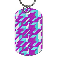 Fabric Textile Texture Purple Aqua Dog Tag (one Side) by Nexatart