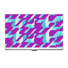 Fabric Textile Texture Purple Aqua Business Card Holders by Nexatart