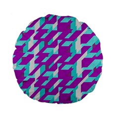 Fabric Textile Texture Purple Aqua Standard 15  Premium Flano Round Cushions by Nexatart