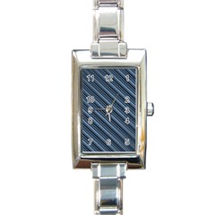 Diagonal Stripes Pinstripes Rectangle Italian Charm Watch by Nexatart