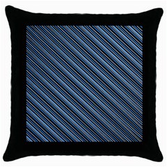 Diagonal Stripes Pinstripes Throw Pillow Case (Black)