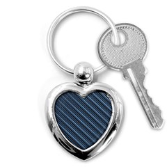 Diagonal Stripes Pinstripes Key Chains (Heart) 