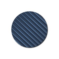 Diagonal Stripes Pinstripes Rubber Coaster (Round) 