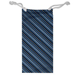 Diagonal Stripes Pinstripes Jewelry Bag