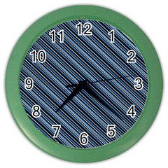 Diagonal Stripes Pinstripes Color Wall Clocks