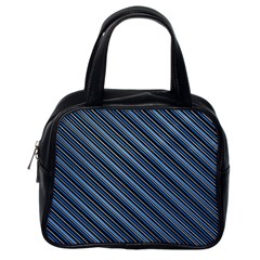 Diagonal Stripes Pinstripes Classic Handbags (one Side) by Nexatart