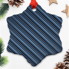 Diagonal Stripes Pinstripes Ornament (Snowflake)