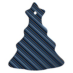 Diagonal Stripes Pinstripes Christmas Tree Ornament (two Sides)