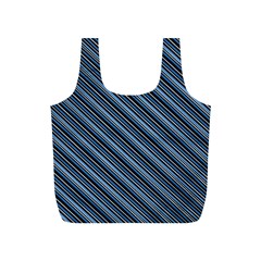 Diagonal Stripes Pinstripes Full Print Recycle Bags (S) 