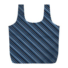 Diagonal Stripes Pinstripes Full Print Recycle Bags (L) 