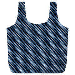 Diagonal Stripes Pinstripes Full Print Recycle Bags (L) 