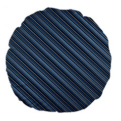 Diagonal Stripes Pinstripes Large 18  Premium Flano Round Cushions