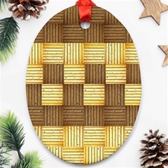 Wood Texture Grain Weave Dark Ornament (oval) by Nexatart