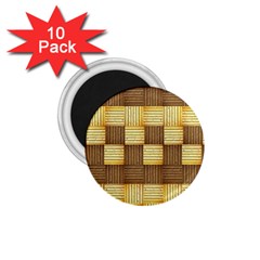 Wood Texture Grain Weave Dark 1 75  Magnets (10 Pack)  by Nexatart