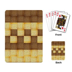 Wood Texture Grain Weave Dark Playing Card by Nexatart