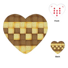 Wood Texture Grain Weave Dark Playing Cards (heart) 