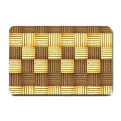 Wood Texture Grain Weave Dark Small Doormat  by Nexatart