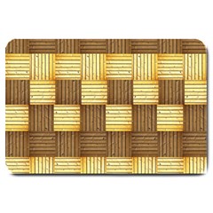 Wood Texture Grain Weave Dark Large Doormat  by Nexatart