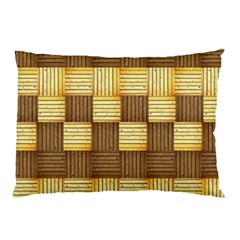 Wood Texture Grain Weave Dark Pillow Case by Nexatart