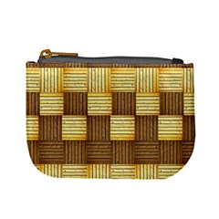 Wood Texture Grain Weave Dark Mini Coin Purses by Nexatart